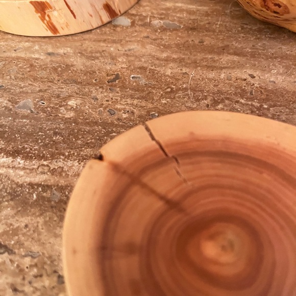 Rare Bird's Eye Aspen Burl Bowl And Coasters Hand Made In Yukon Canada, Marked - Picture 8 of 17